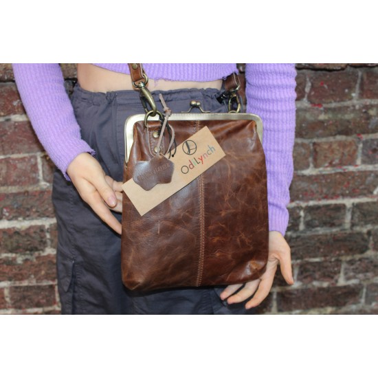Malaga Small Brown Clasp Purse Bag